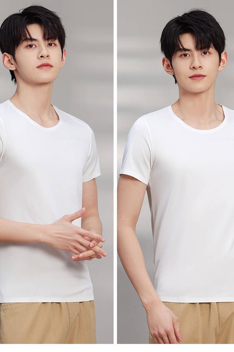 CWTTS00719_SOLID COLOR COOL ICE SILK SHORT SLEEVE T-SHIRT