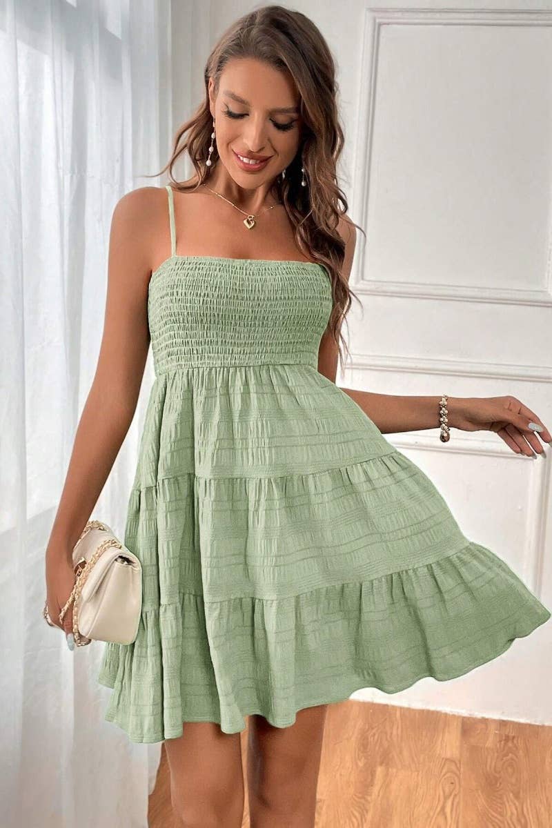 CWDHL0537_SUSPENDER SOLID COLOR ALL-MATCHING DRESS SHORT