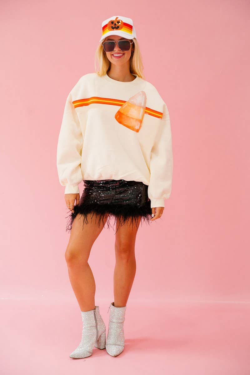 CWTBLL01229_HALLOWEEN SEQUINED LOOSE SWEATSHIRT