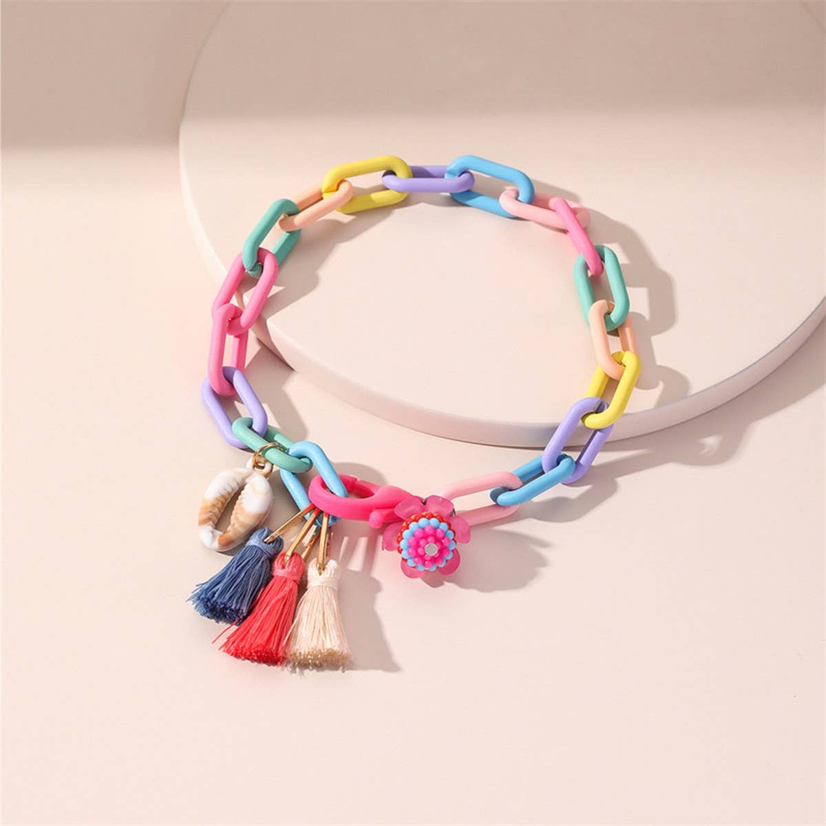 Boho Shell Tassel Anklet ??Handmade Chain Design_CWMM6340