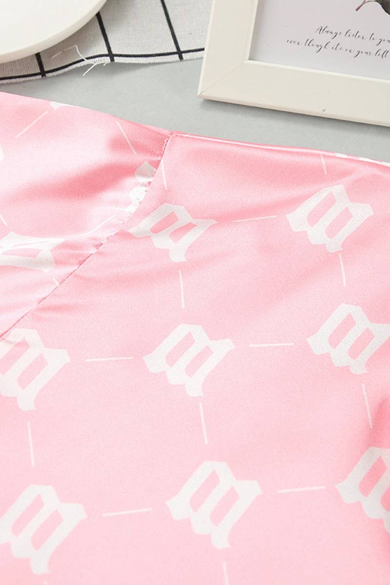 CWSPJ0083_PRINTED SHORT SLEEVED SHIRT SHORTS PAJAMAS SET