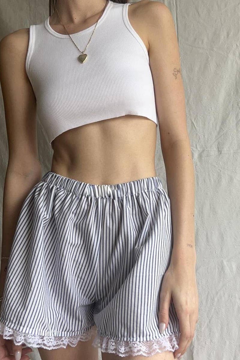 CWBSP0426_LACE PATCHWORK PRINTED BOTTOMING SHORTS