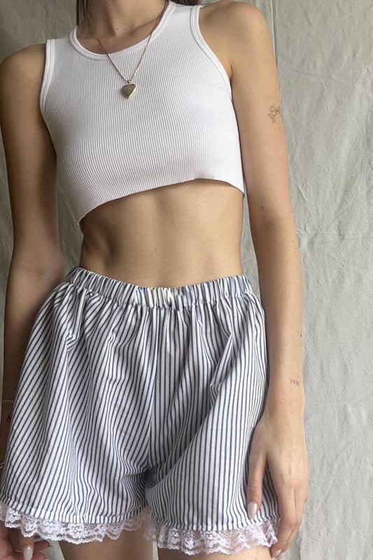 CWBSP0426_LACE PATCHWORK PRINTED BOTTOMING SHORTS