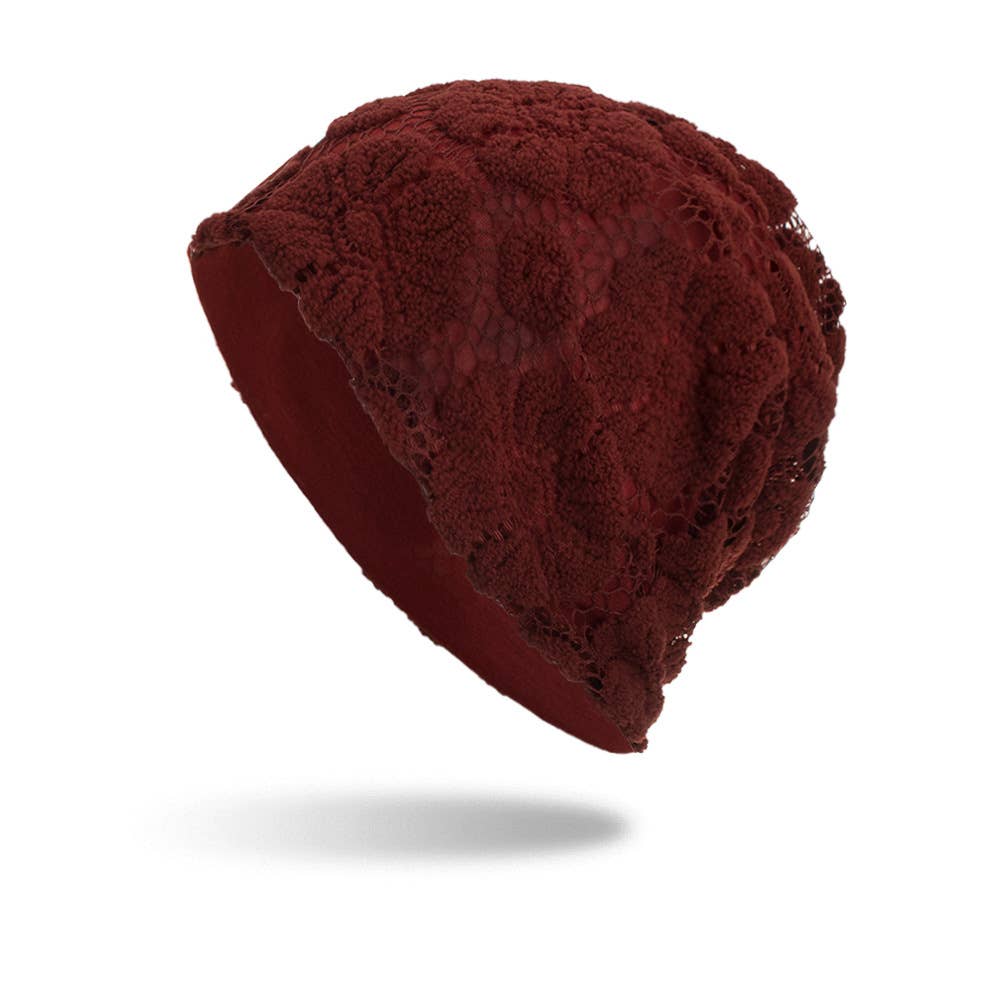 LACE FLOWER DOUBLE TOP HAT PILE PILE HAT