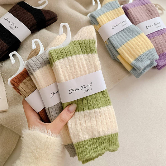 AUTUMN AND WINTER WARM STRIPED MID-CALF SOCKS_CWMS1065