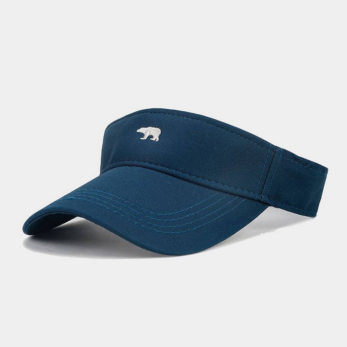 Summer Bear Embroidered Breathable Visor Cap_CWAH3308