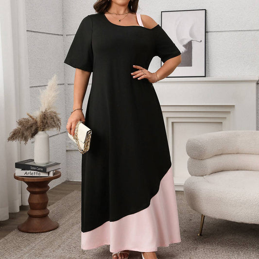 Elegant Colorblock Spaghetti Strap Dress