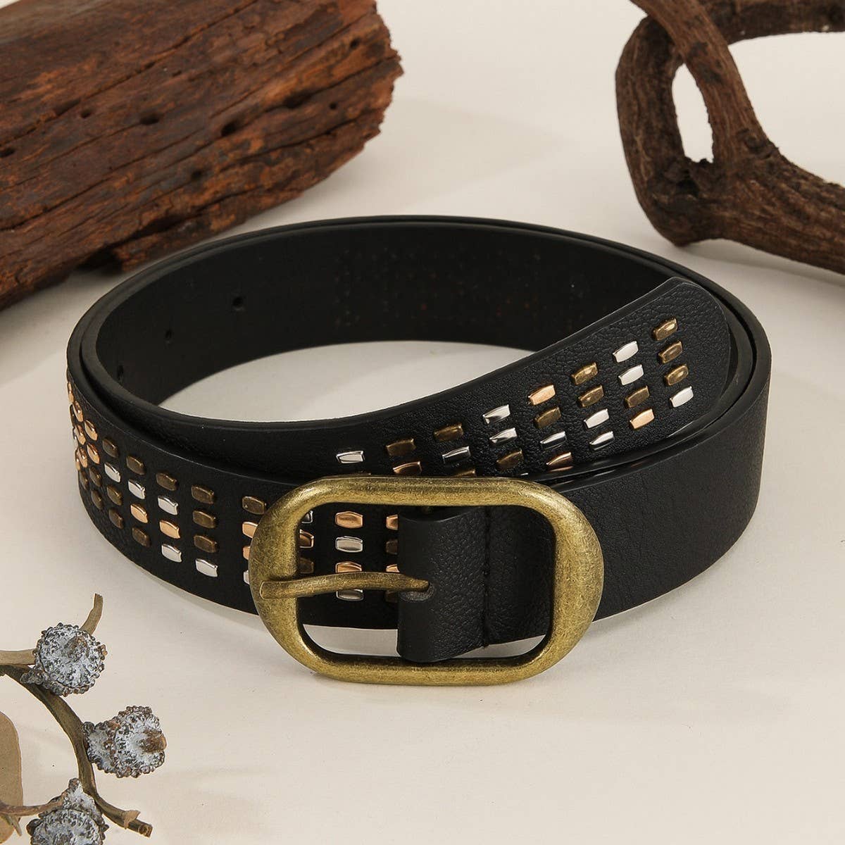 IRREGULAR CLAW NAIL rhinestone METAL BEAD BELT
