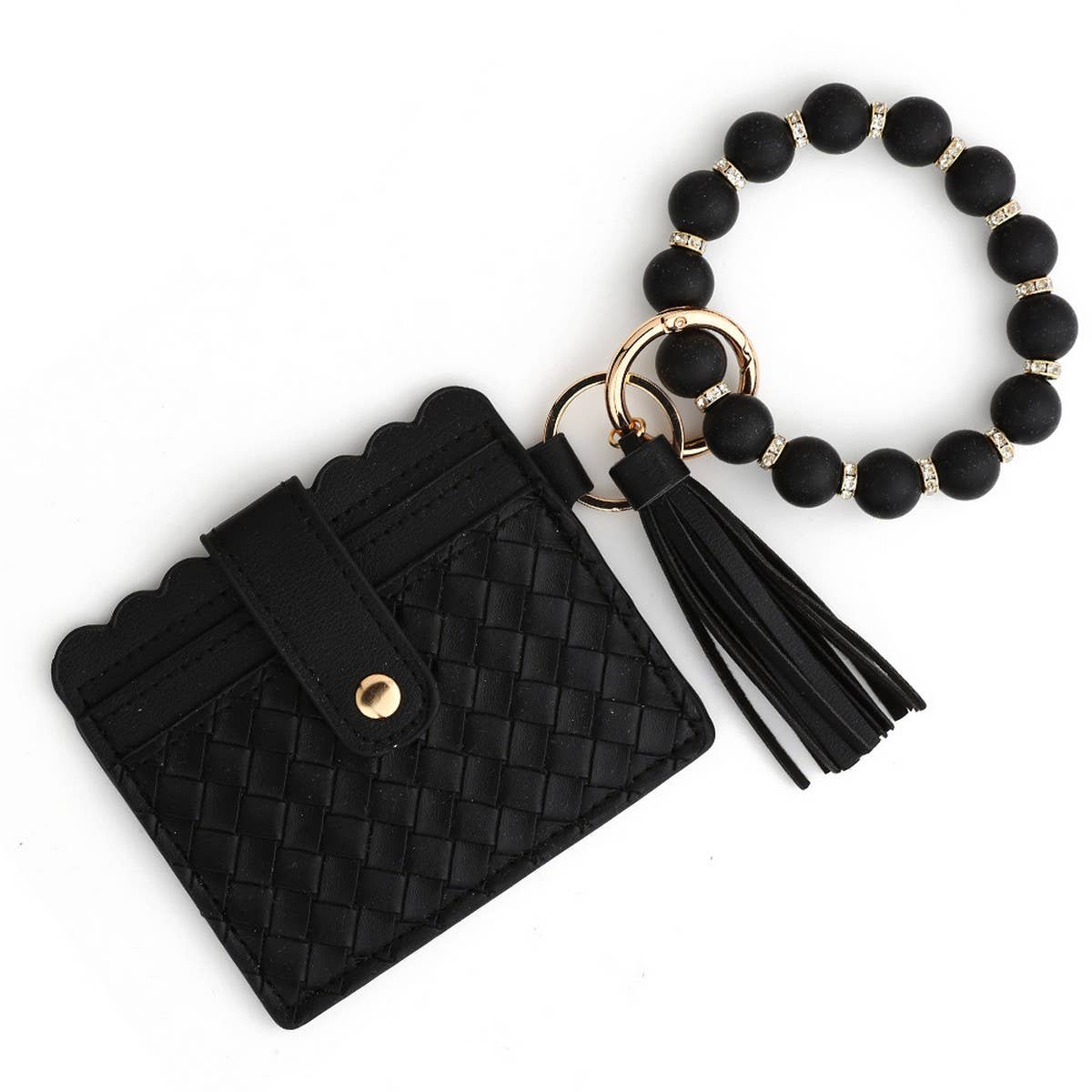 Woven Card Holder with Silicone Bead Keychain_CWAB4961