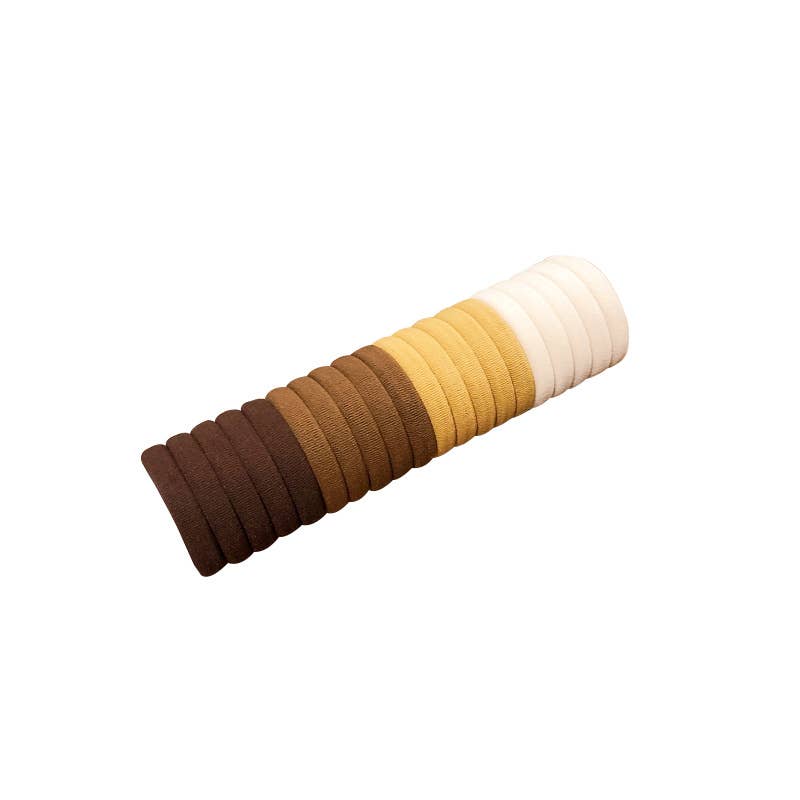 A set of 20 canned colorful hair ties