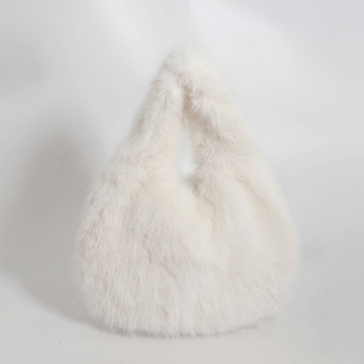 Faux Fox Fur Plush Handbag Women Large Tote_CUAB00564