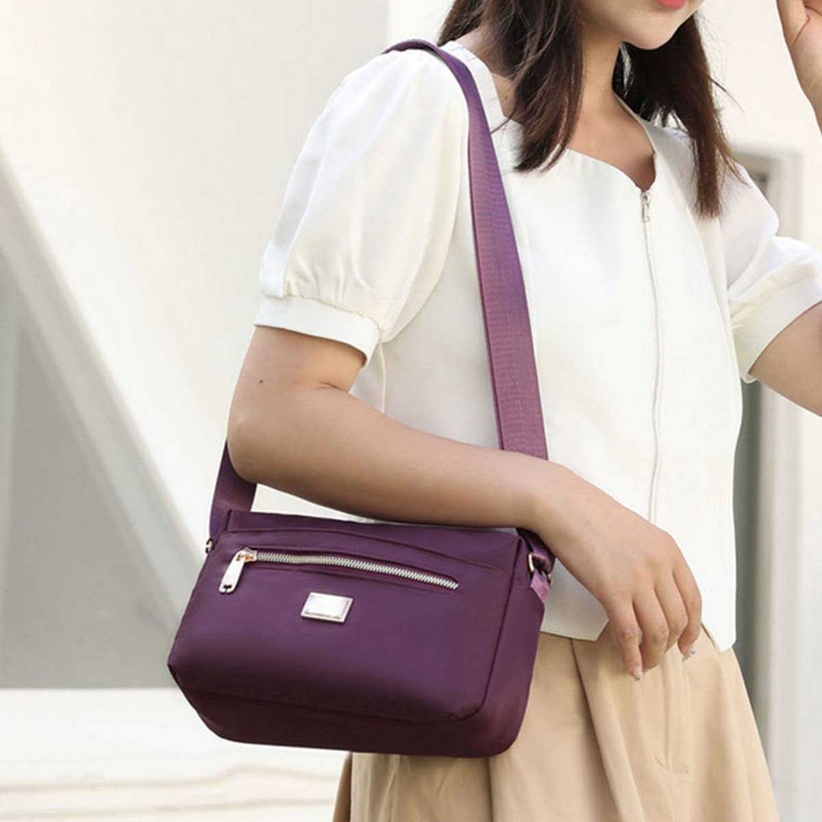 VERSATILE OXFORD CLOTH SHOULDER MESSENGER BAG