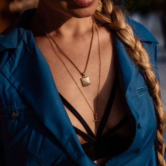 Heart Flower Album Pendant Necklace