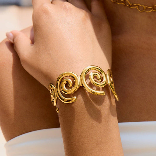 Elegant Hollow Open Cuff Bracelet for Women