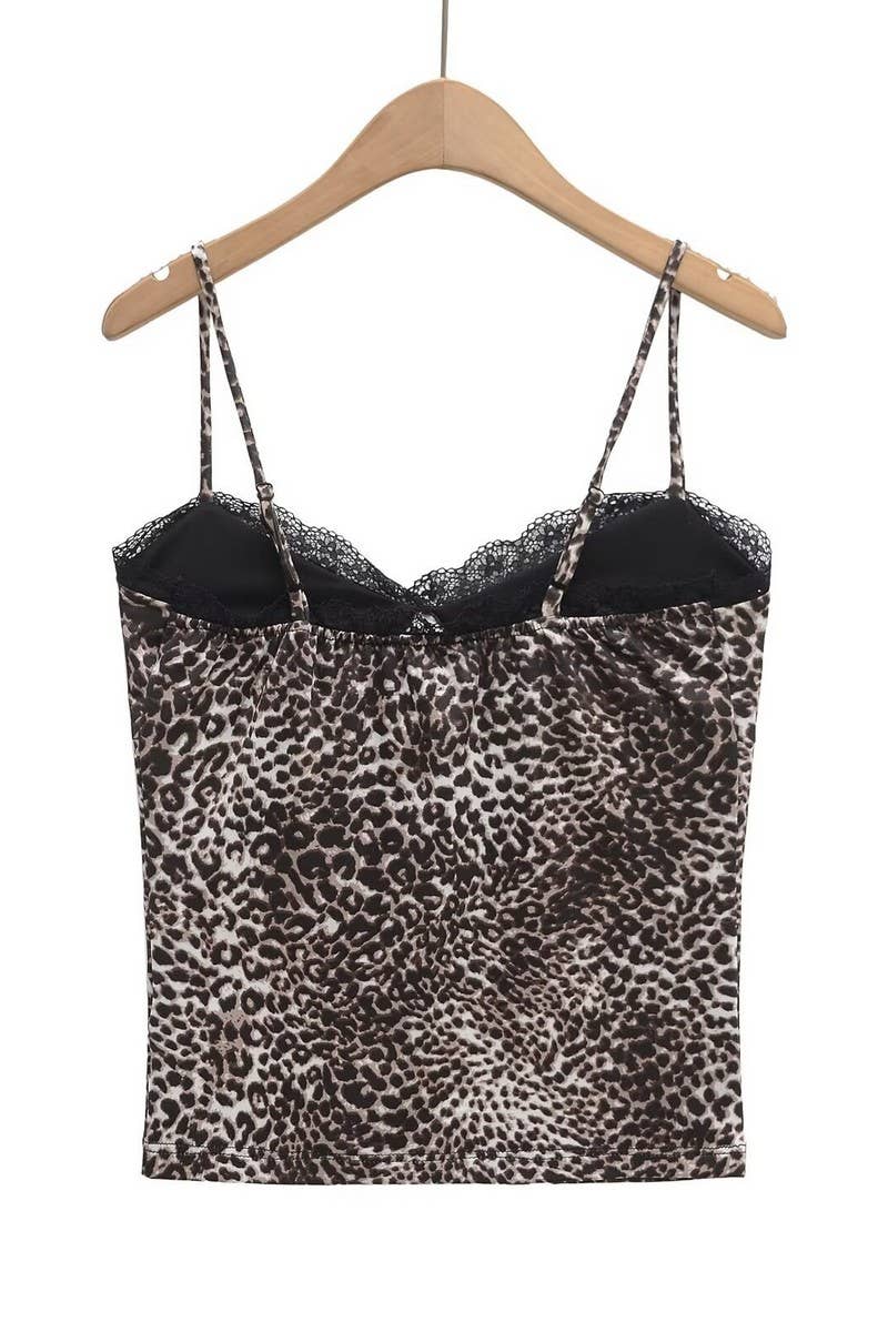 CWTTSL0362_LEOPARD PRINT FITTED KNITTED CAMISOLE TOP