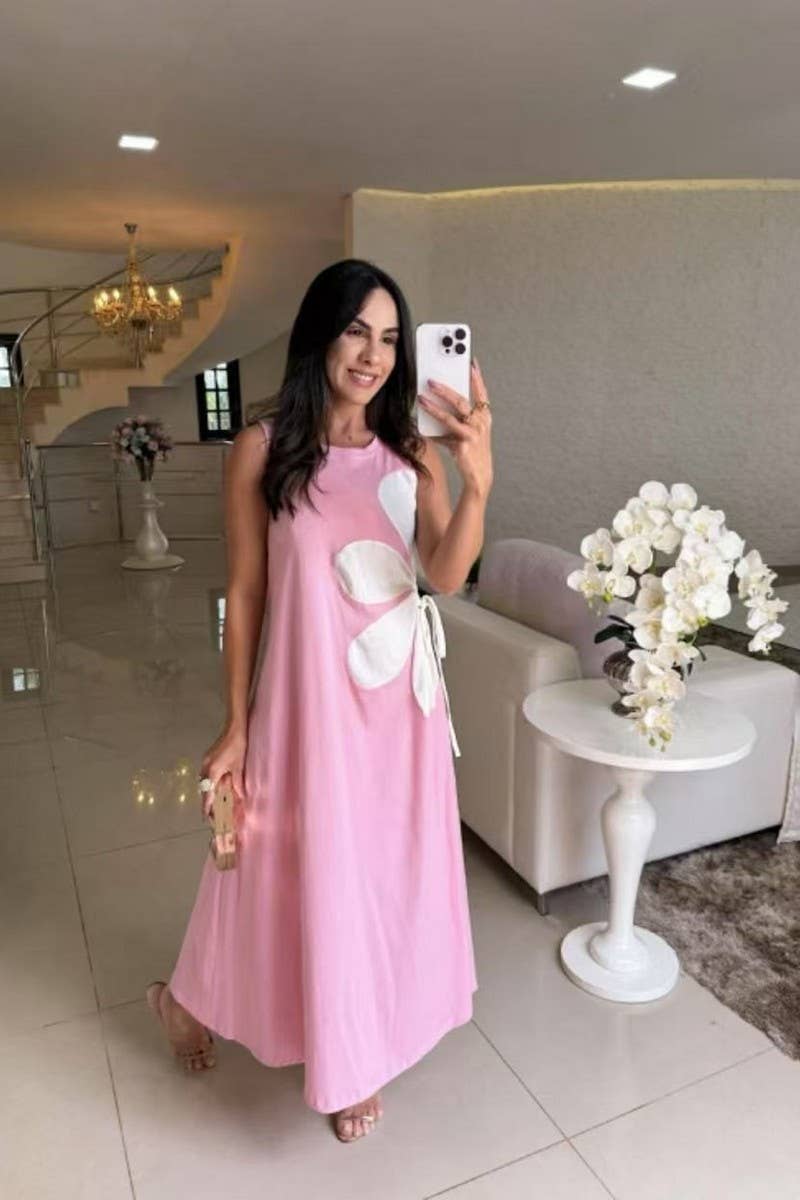 CWDMD5838_SLEEVELESS FLORAL PRINT BODYCON TANK DRESS