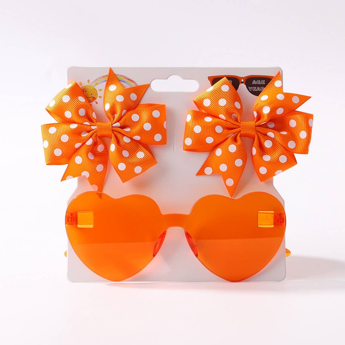 Kids Polka Dot Grosgrain Bow Hair Clip &Sunglasses