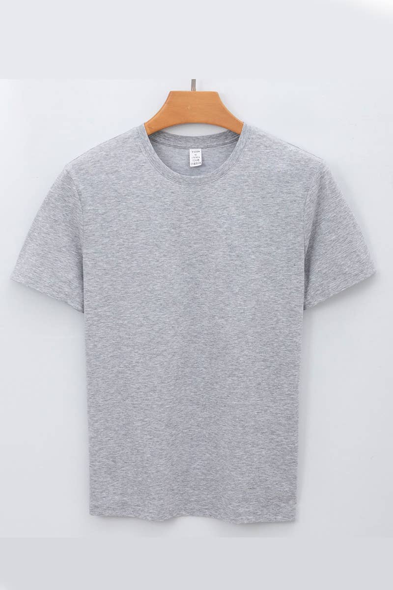 CWTTS1314_MEN'S CASUAL SOLID COLOR ROUND NECK T-SHIRT