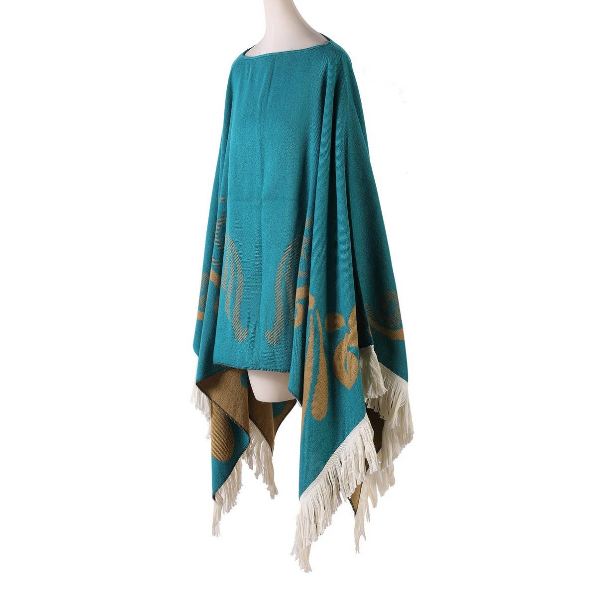 PULLOVER CAPE WITH TASSELS FOR WARMTH_CWASC2245