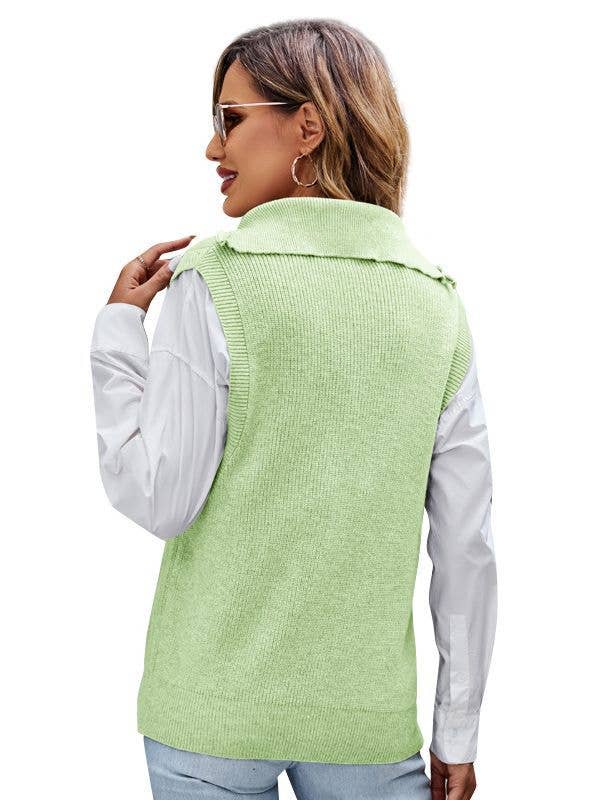 DESIGN SLEEVELESS VEST WITH LOOSE PULLOVER