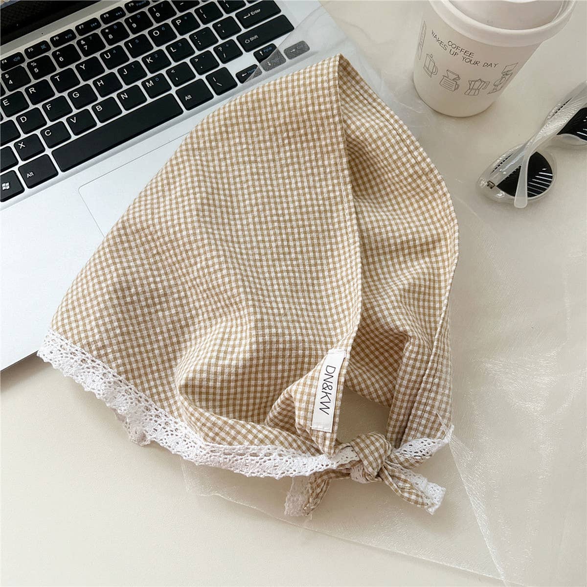Plaid Cotton Linen Triangle Scarf ??Sun Protection_CWASC0839