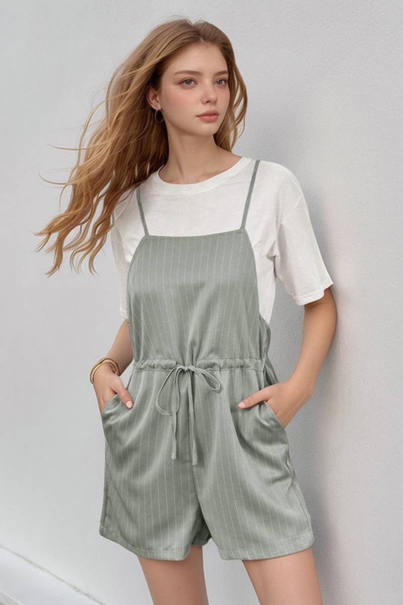CWSJS1276_CASUAL LOOSE DRAWSTRING STRIPED OVERALLS JUMPSUIT