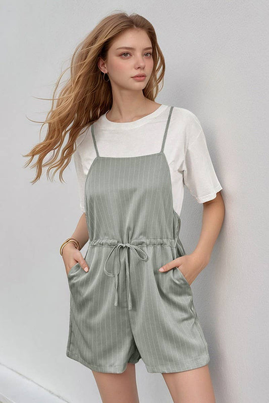 CWSJS1276_CASUAL LOOSE DRAWSTRING STRIPED OVERALLS JUMPSUIT