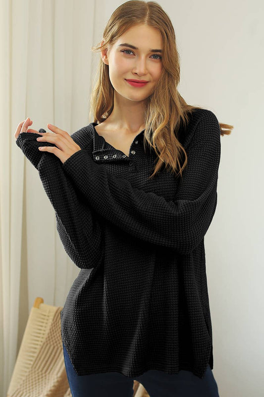 CWTTL1442_Round Neck Long Sleeved Top