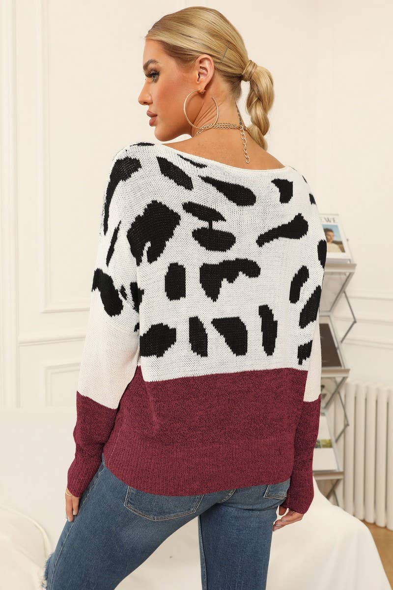 CWOSWL1580_Round Neck Long Sleeve Pullover Sweater