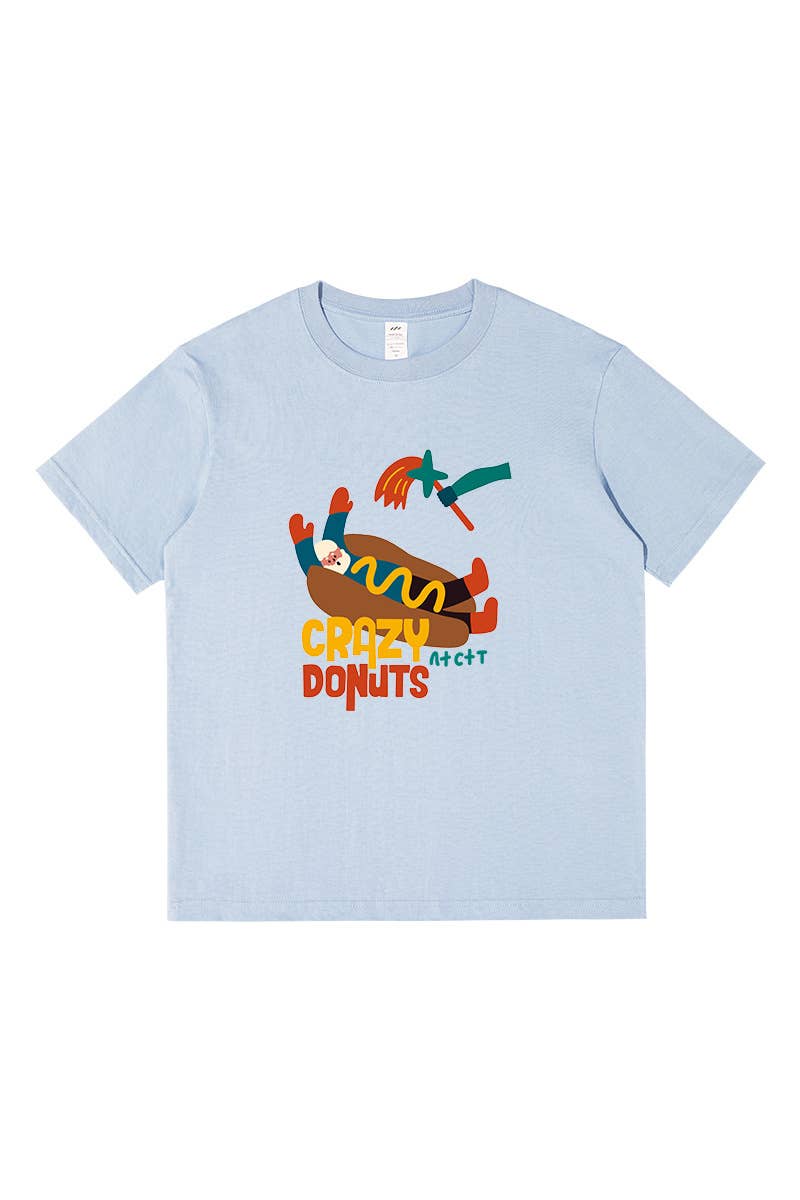 CWTTS1597_NEW SUMMER ROUND NECK SLIM SHOULDER TOP