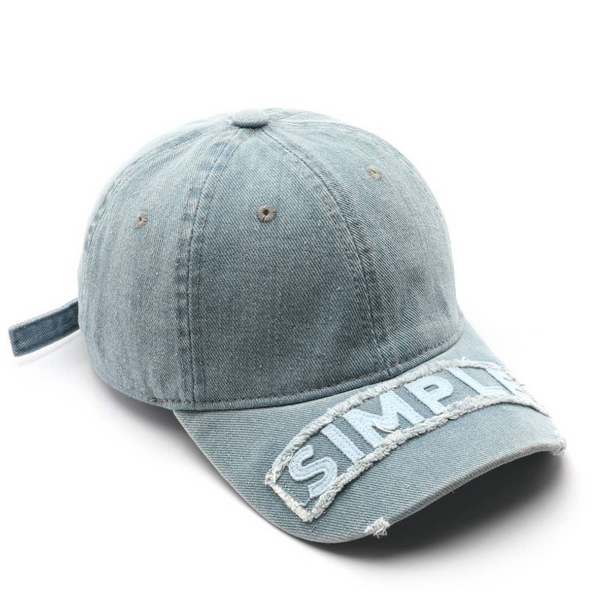 CWAH3212_VINTAGE DENIM RIPPED SUN VISOR BASEBALL CAP