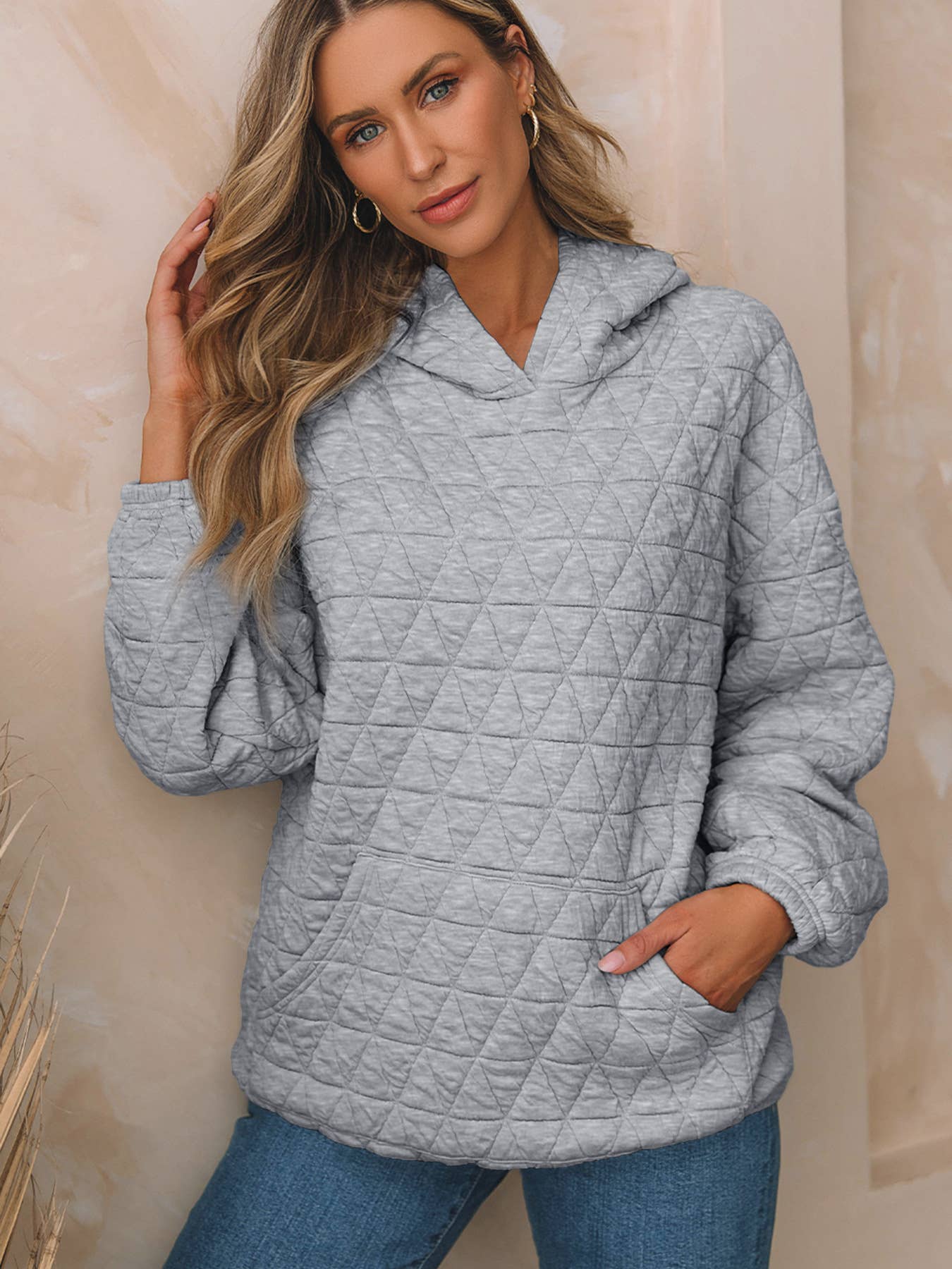 CASUAL STYLE LONG SLEEVE SOLID COLOR HOODIE