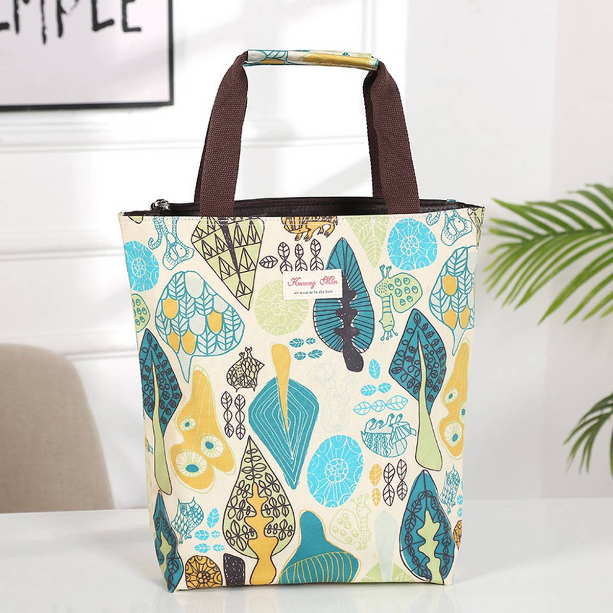 WATERPROOF FLORAL MULTI-LAYER CANVAS SHOULDER BAG_CUAB0189
