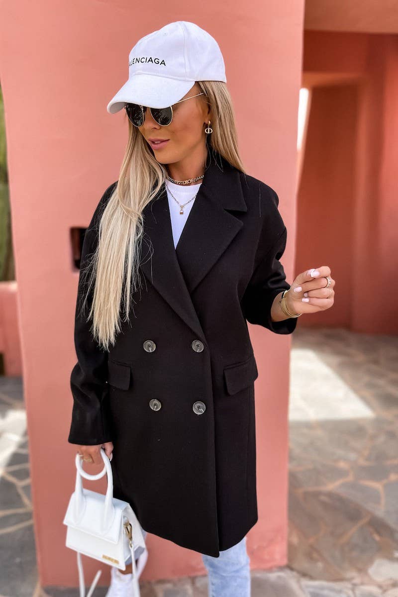 CWOCO00211_SOLID COLOR CASUAL SUIT COLLAR MID-LENGTH COAT