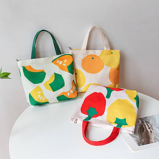 Cute Canvas Lunch Tote Bag for Students, Small_CWAB5673