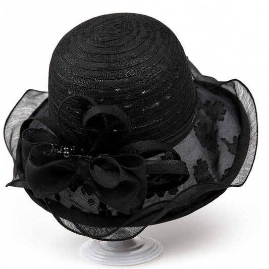 LACE FLOWER TRAVEL SUN HAT_CWAH1494