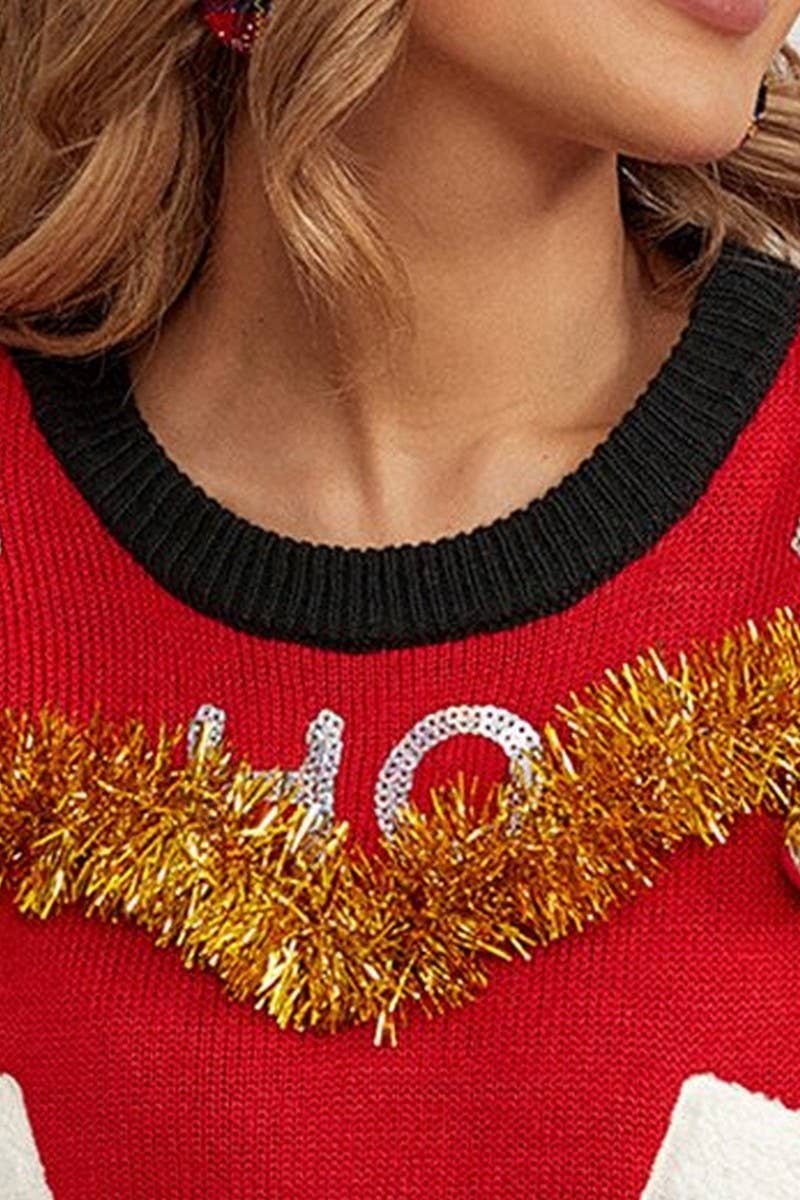 CWOSWL2441_CHRISTMAS DECORATION EMBROIDERY CHRISTMAS SWEATER