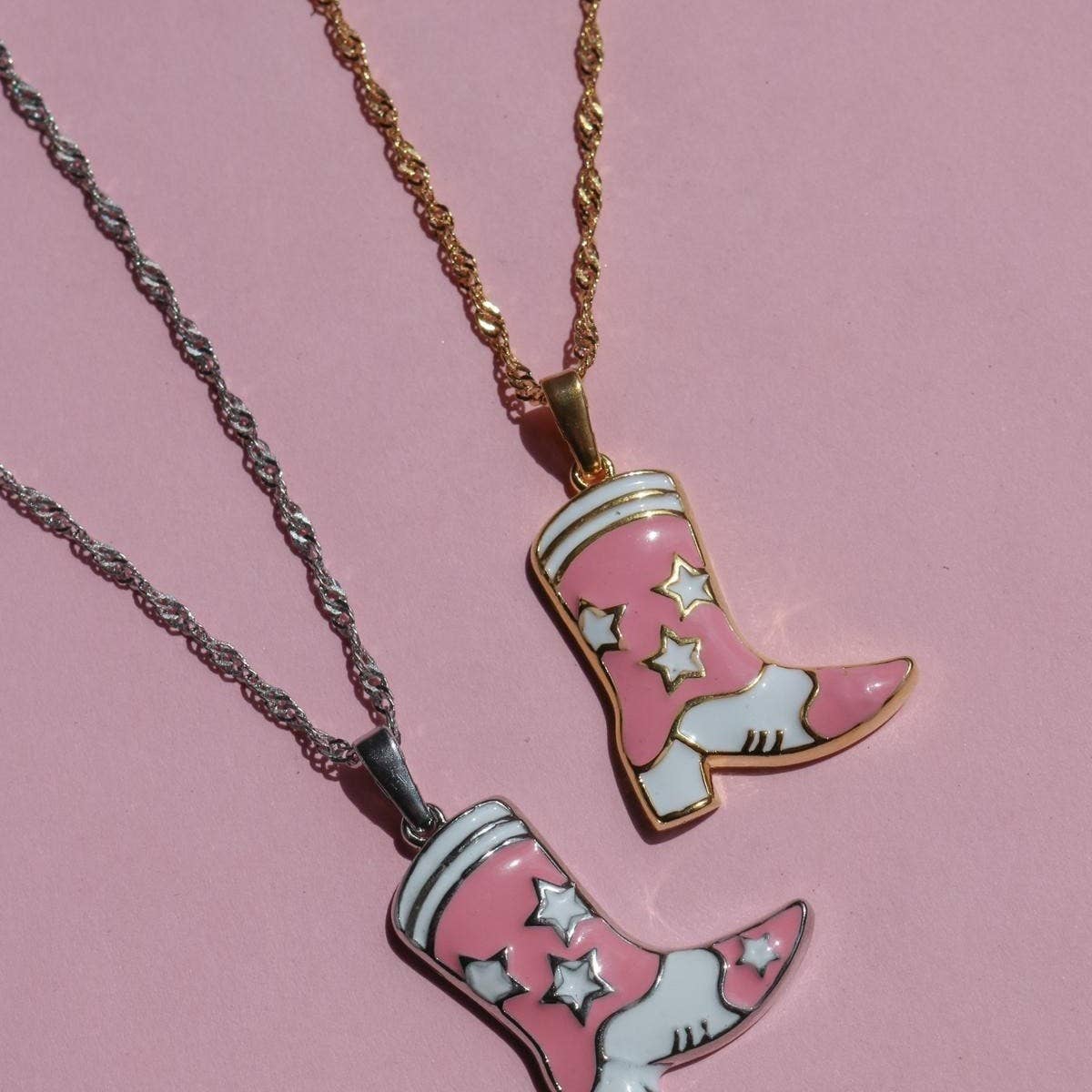 Cowboy Boots and Hat Pendant Necklace