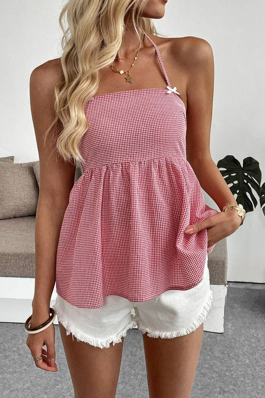 CWTTK1185_RETRO PLAID SPAGHETTI STRAP CAMI TOP