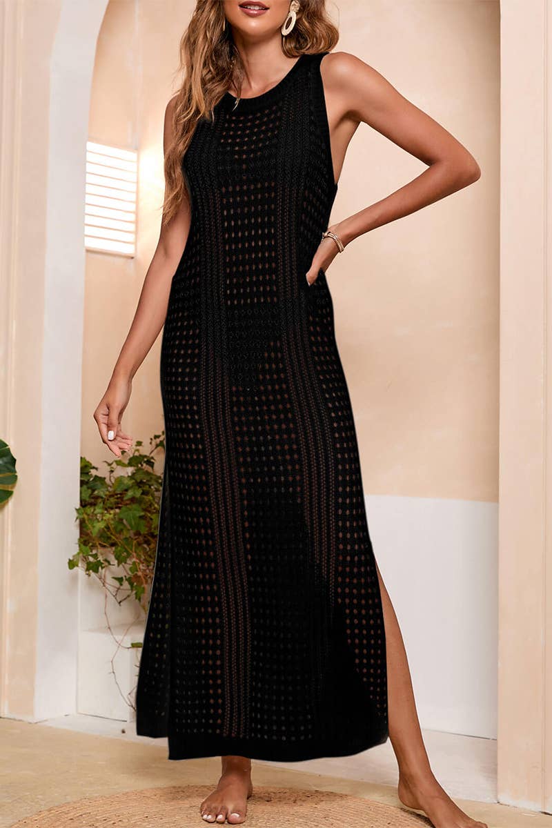 CWDHL0644_SPRING AND SUMMER LOOSE LONG HOLLOW CARDIGAN