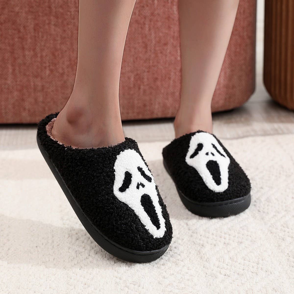 NEW HALLOWEEN GHOST FACE COTTON SLIPPERS