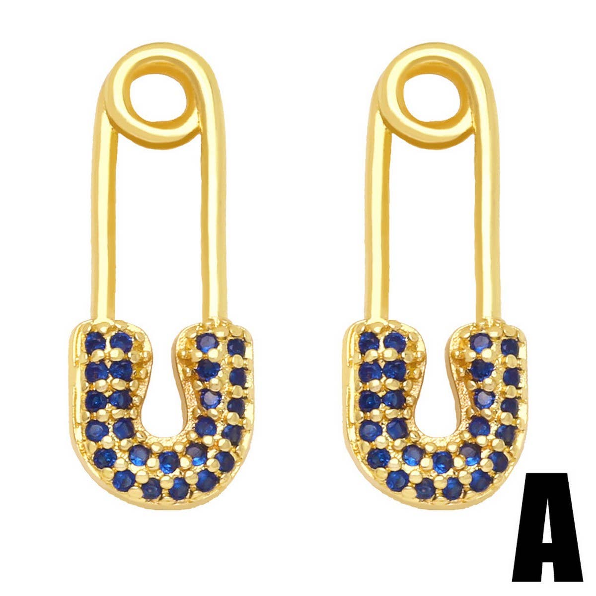 SET WITH COLORED ZIRCON PAPER CLIP EARRINGS