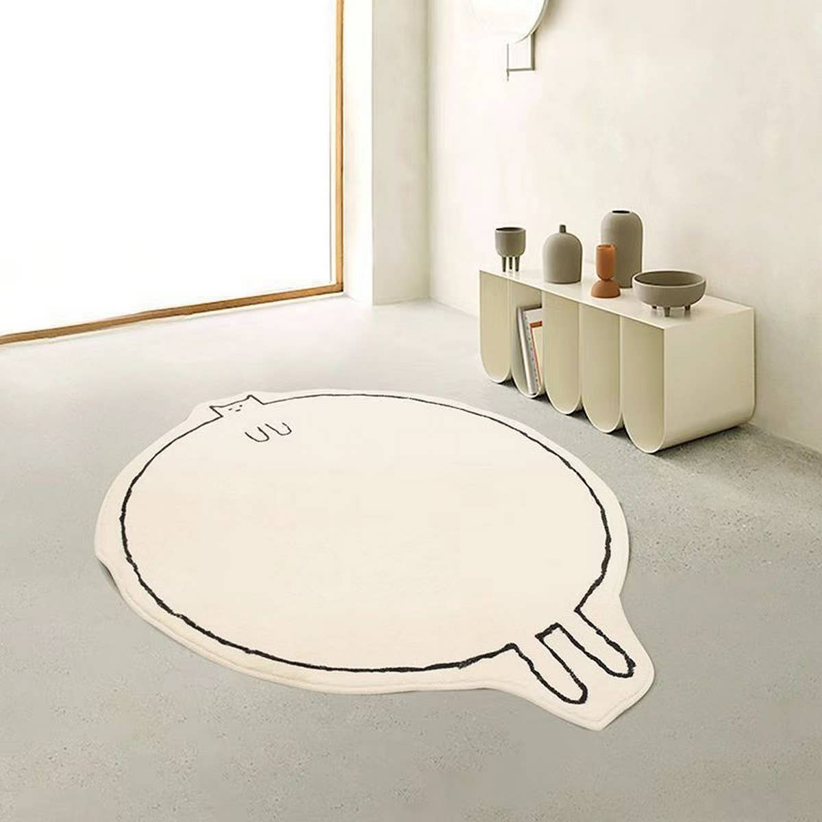 Plush Cat Rug, Thick Cozy Mat for Bedroom & Living_CWMM7519