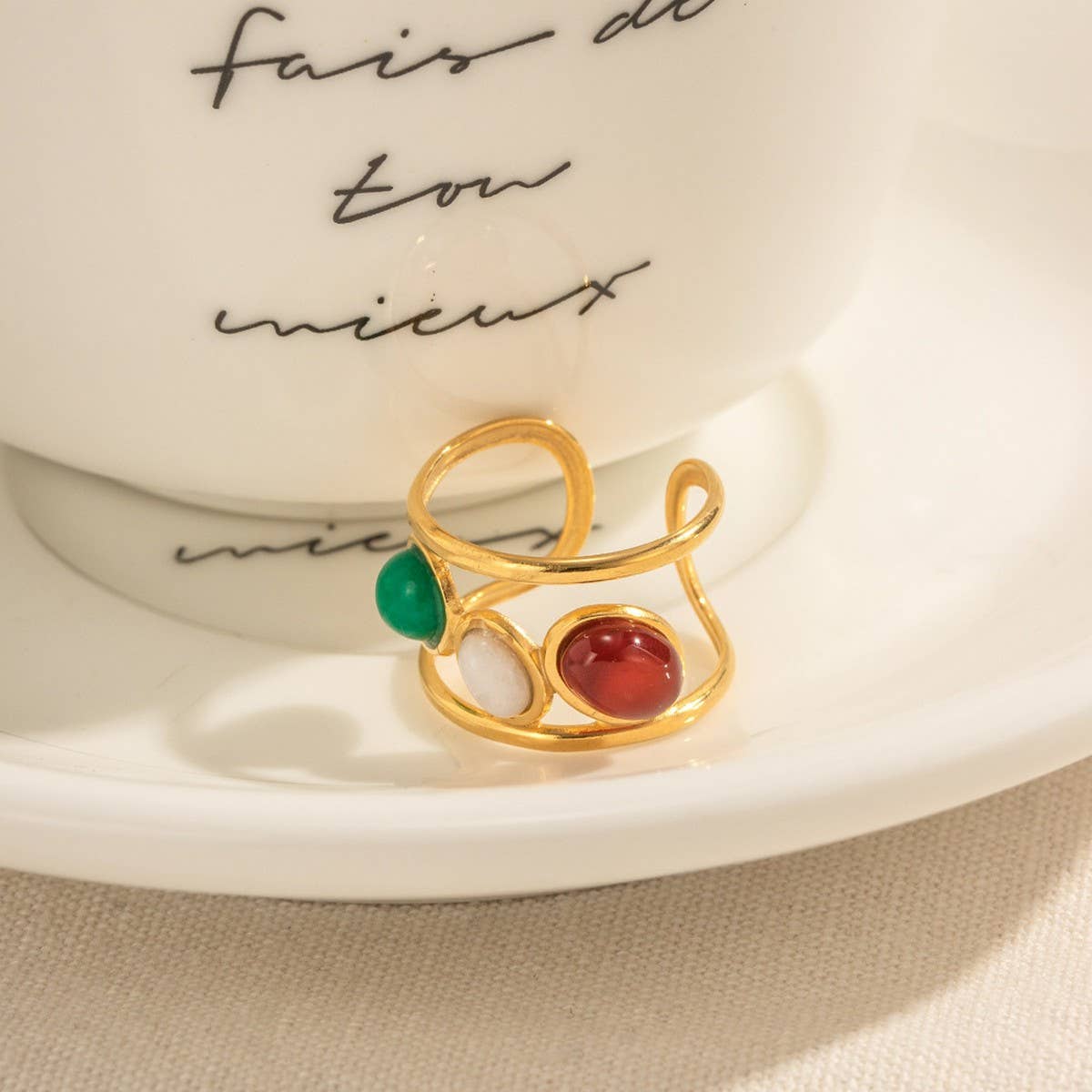 LIGHT LUXURY NICHE MORANDI COLOR RING