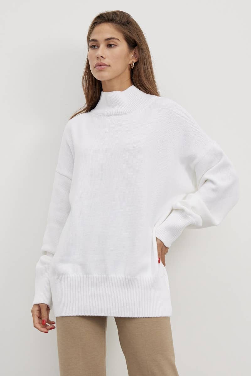 CWOSWL6641_STYLISH LOOSE TURTLENECK LONG-SLEEVED SWEATER