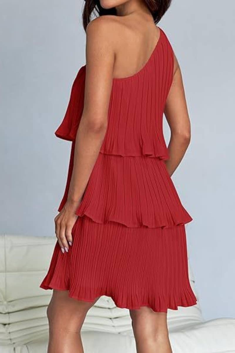 CWDSD4886_SHORT SUMMER LAYERED DRESS WITH SLOPING SHOULDERS
