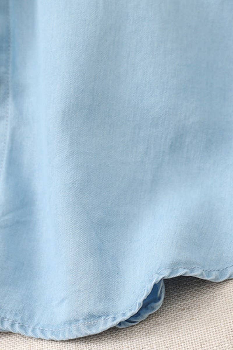 CWOCO0990_SOFT TENCEL LOOSE DENIM BLUE SHIRT COAT