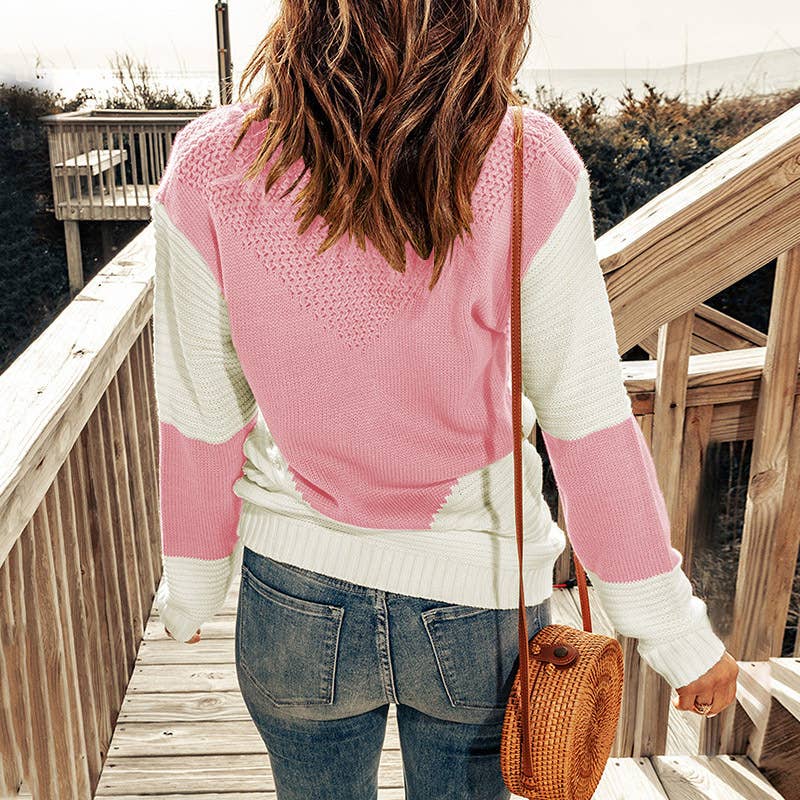 CREW-NECK COLOR MATCHING BASE PULLOVER SWEATER