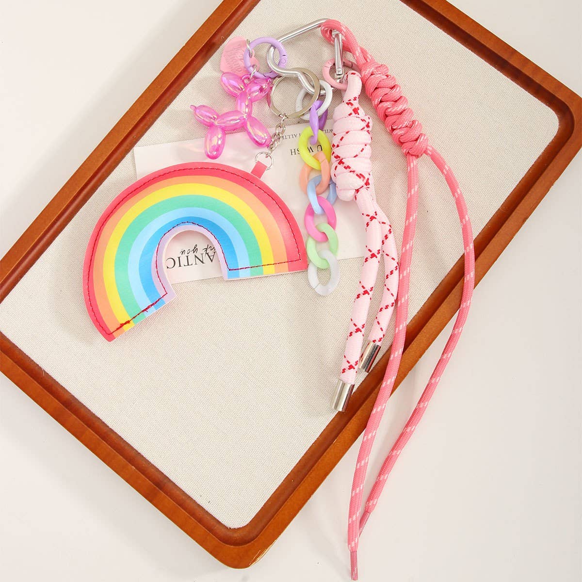 Leather Rainbow Pendant ? Bold Bag & Key Charm