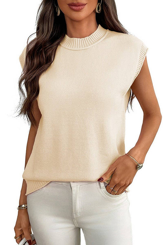 CWOSWSL0154_SOLID SHORT SLEEVE KNIT PULLOVER SWEATER